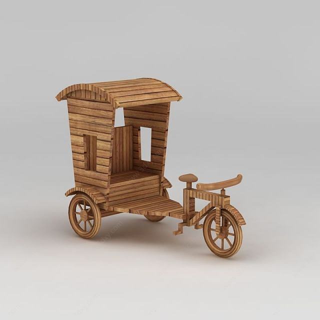 竹条三轮车3D模型