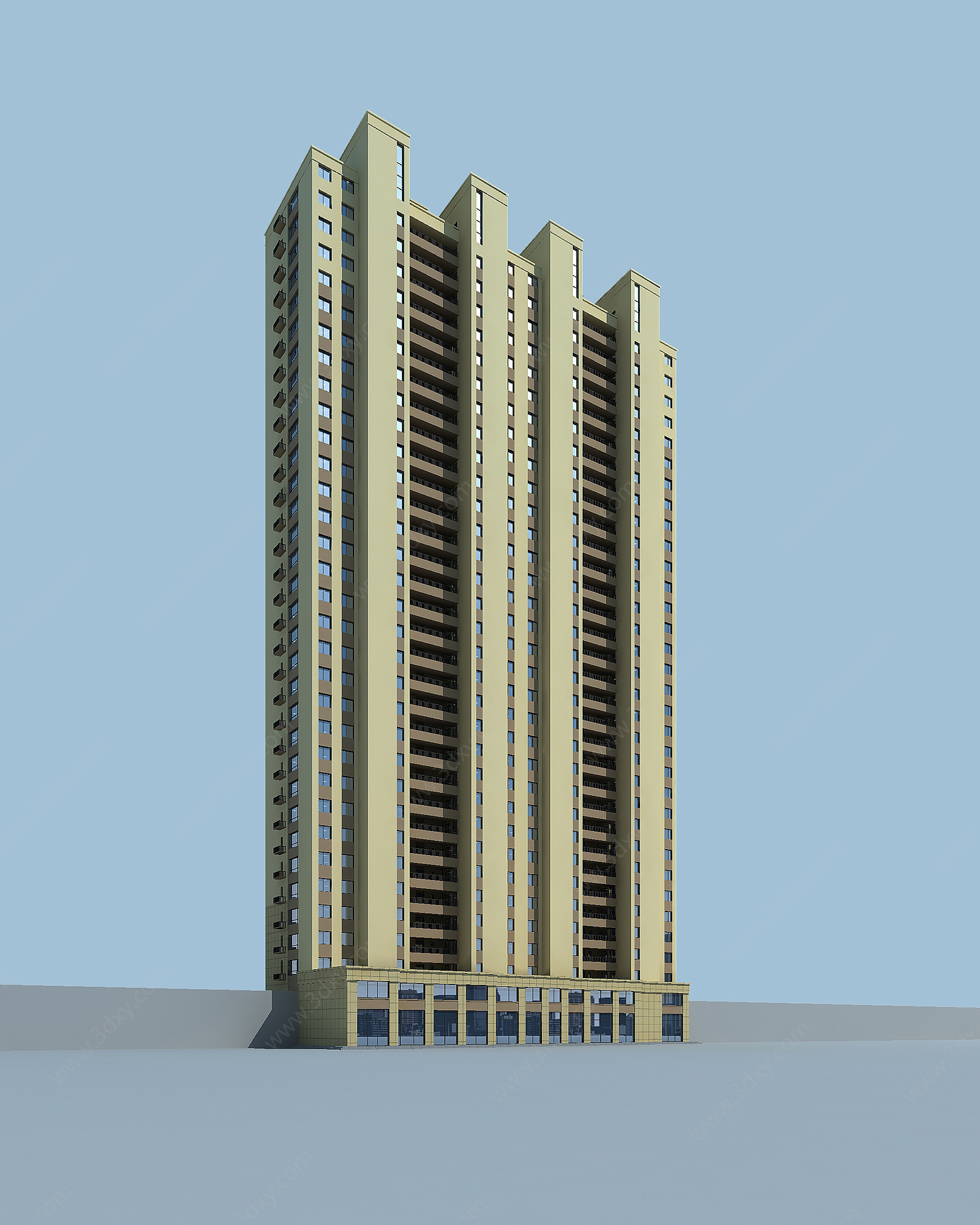 小区高层住宅楼3D模型