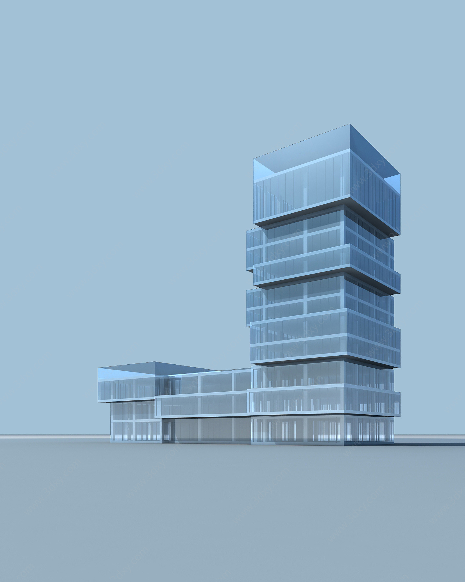 玻璃办公楼3D模型
