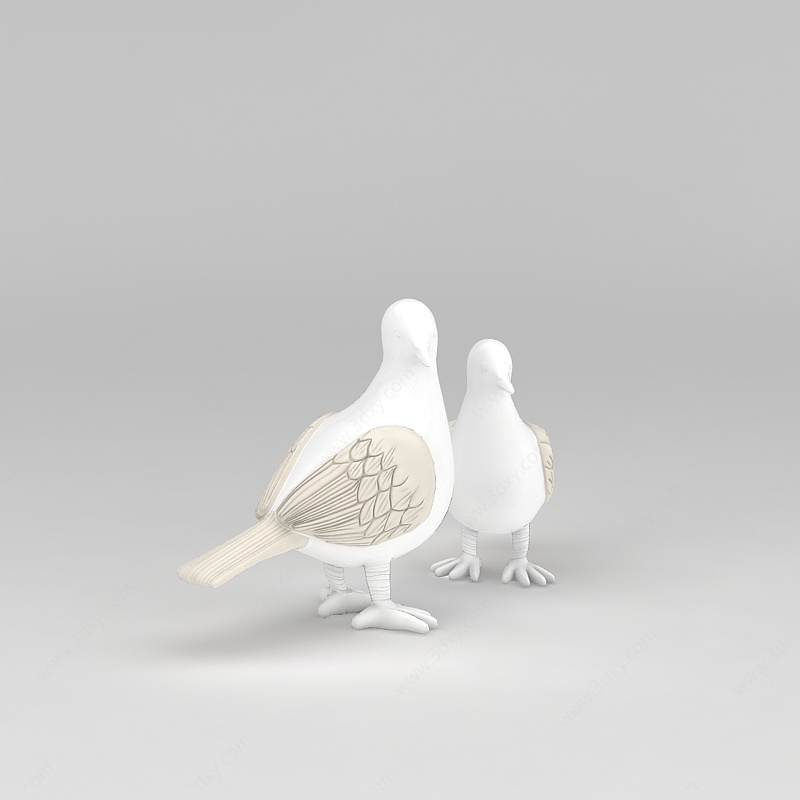 鸽子家居工艺摆件3D模型