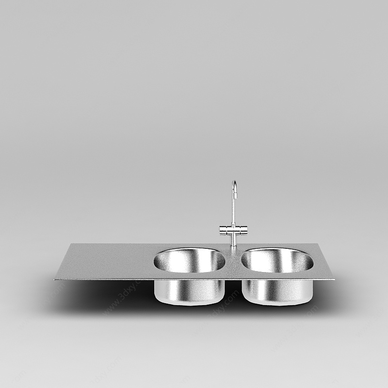不锈钢厨房水槽3D模型