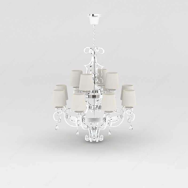 欧式客厅精美吊灯3D模型