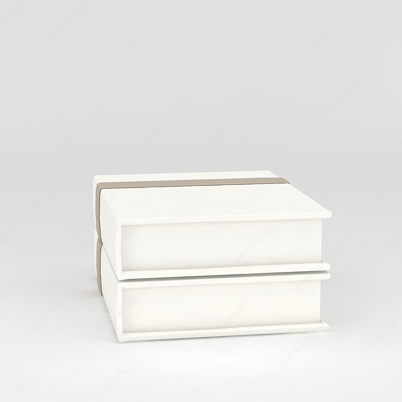 白色硬皮书3D模型