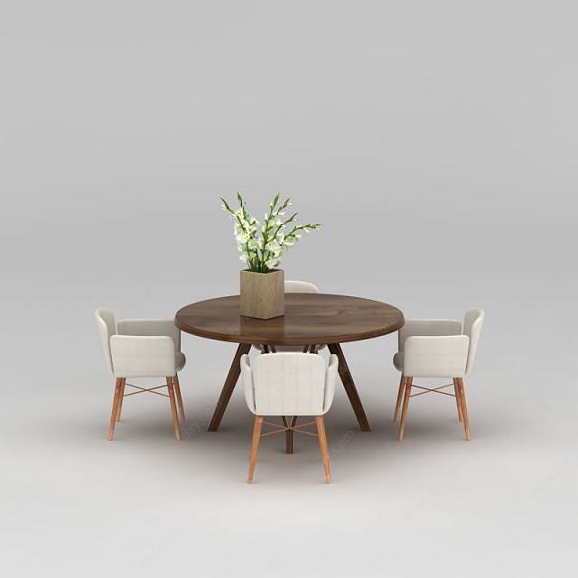 现代北欧休闲桌椅3D模型