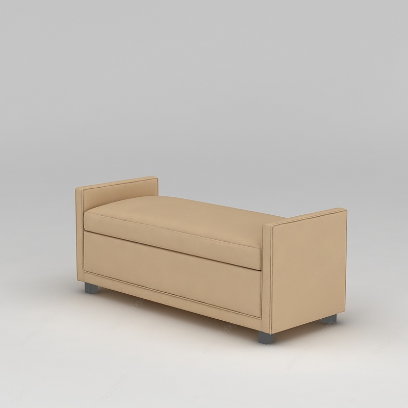 杏色沙发榻3D模型