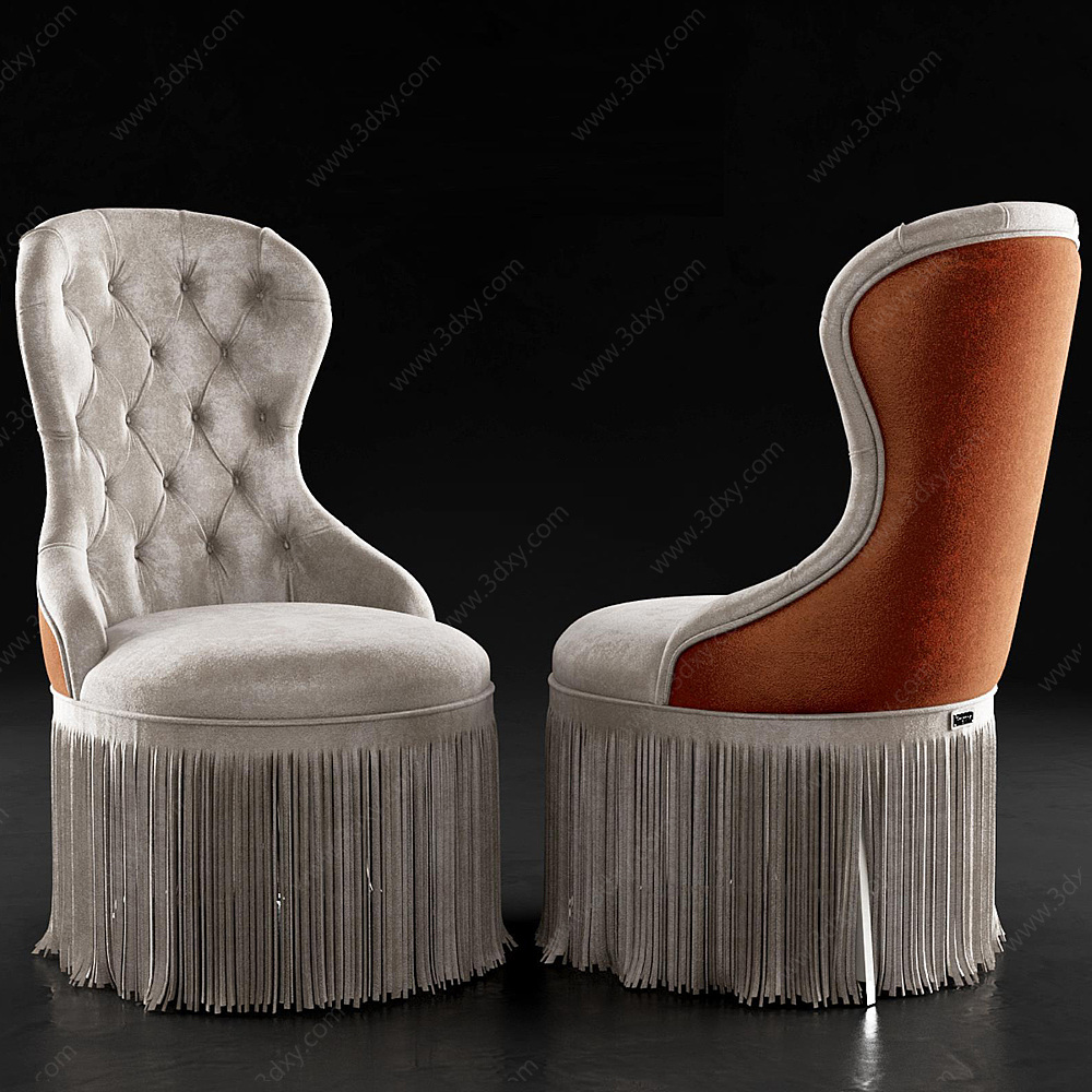 欧式流苏奢华椅3D模型