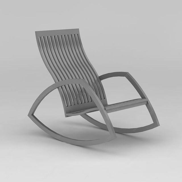 时尚木质摇椅3D模型