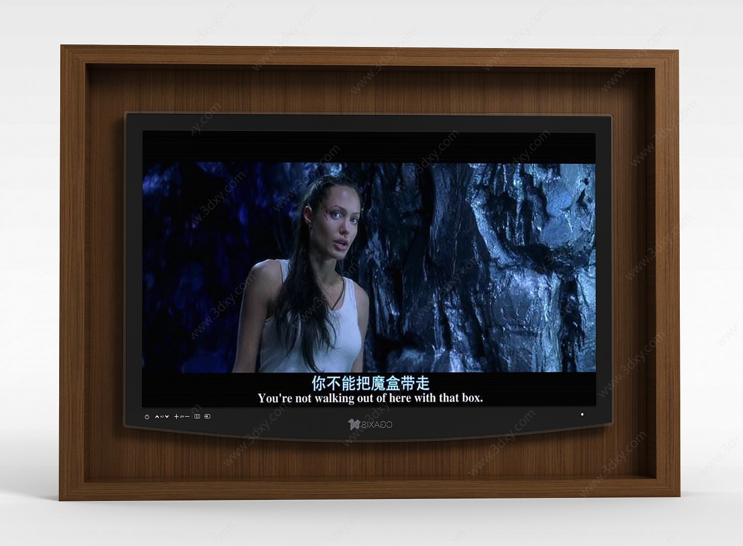 电视液晶显示屏木质边框3D模型