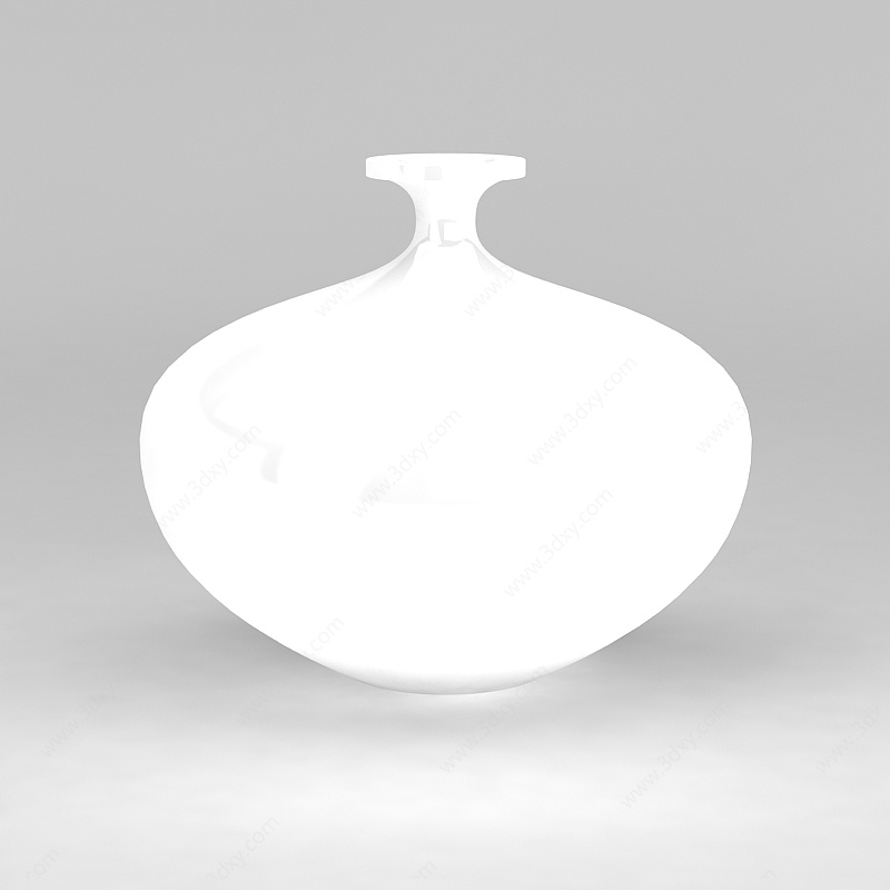白色陶瓷花瓶3D模型