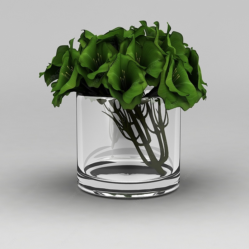 玻璃杯花瓶3D模型
