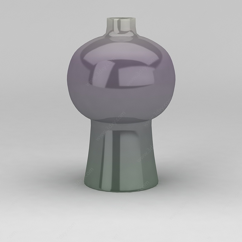渐变色陶瓷工艺花瓶3D模型