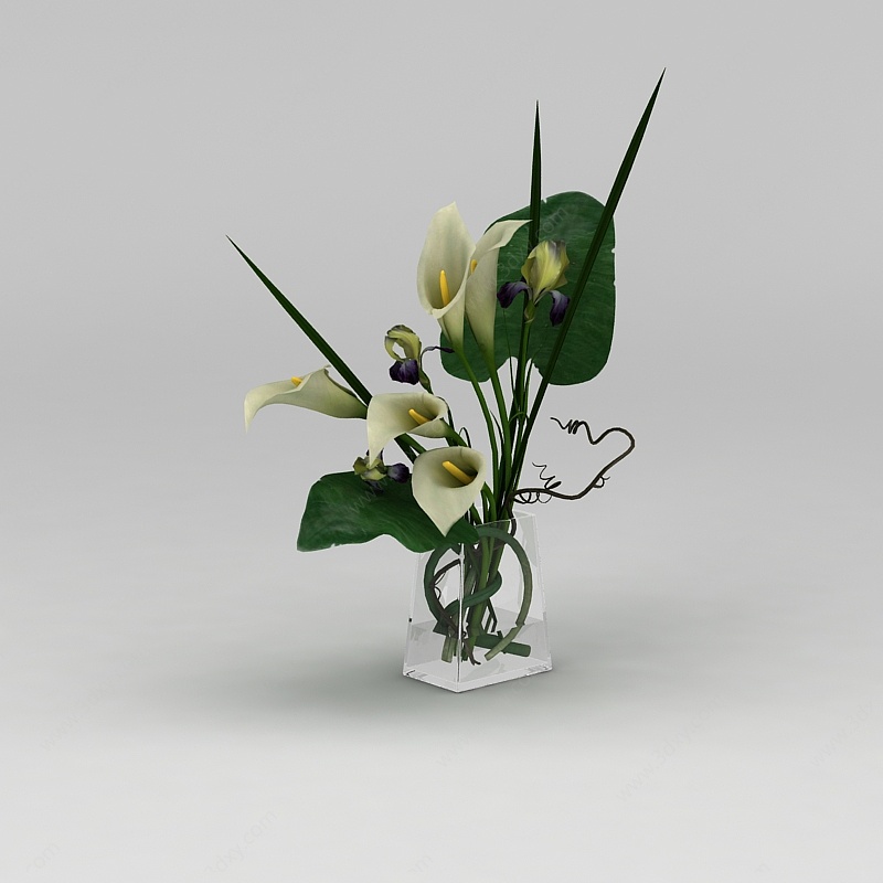 插花花瓶摆件3D模型