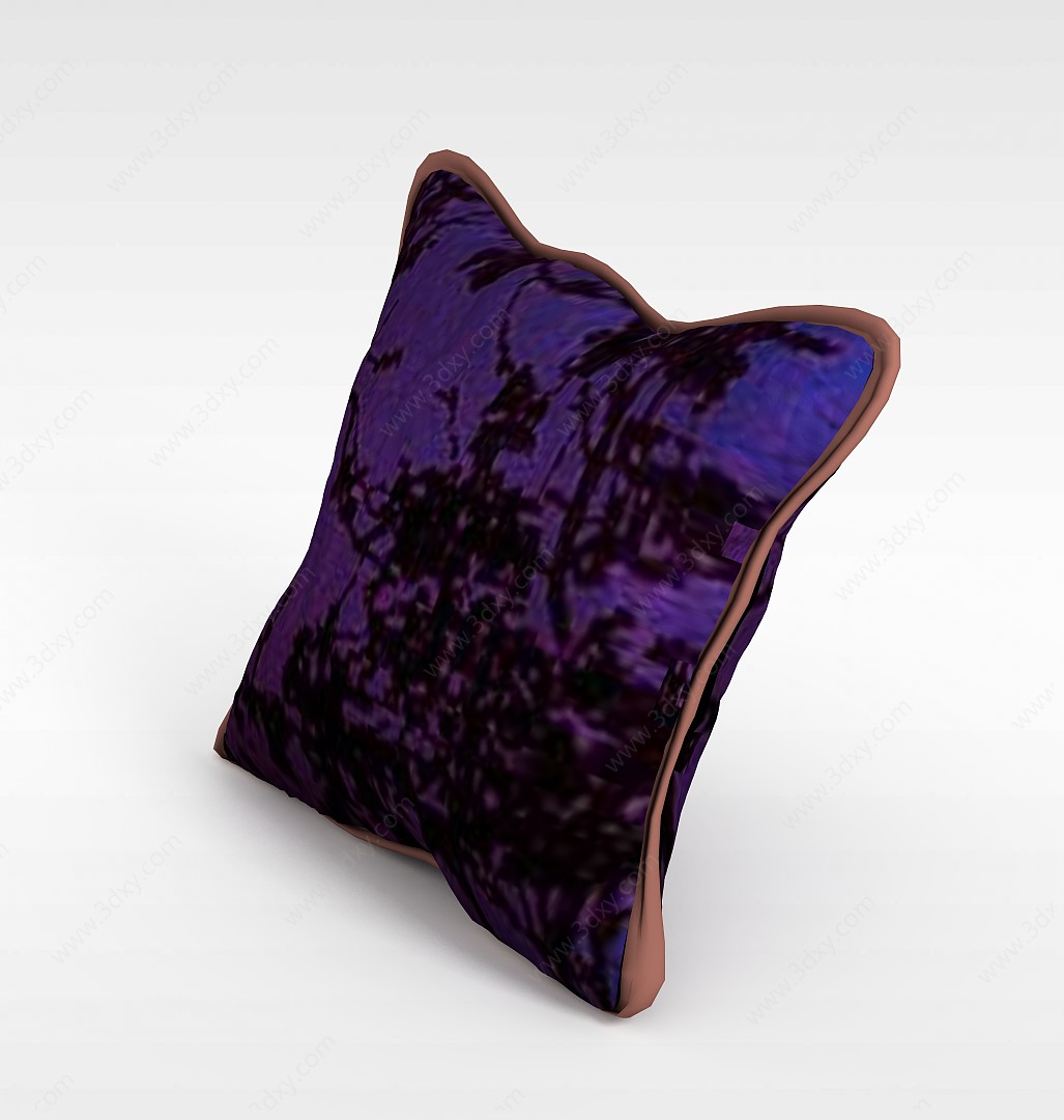 紫色印花抱枕3D模型
