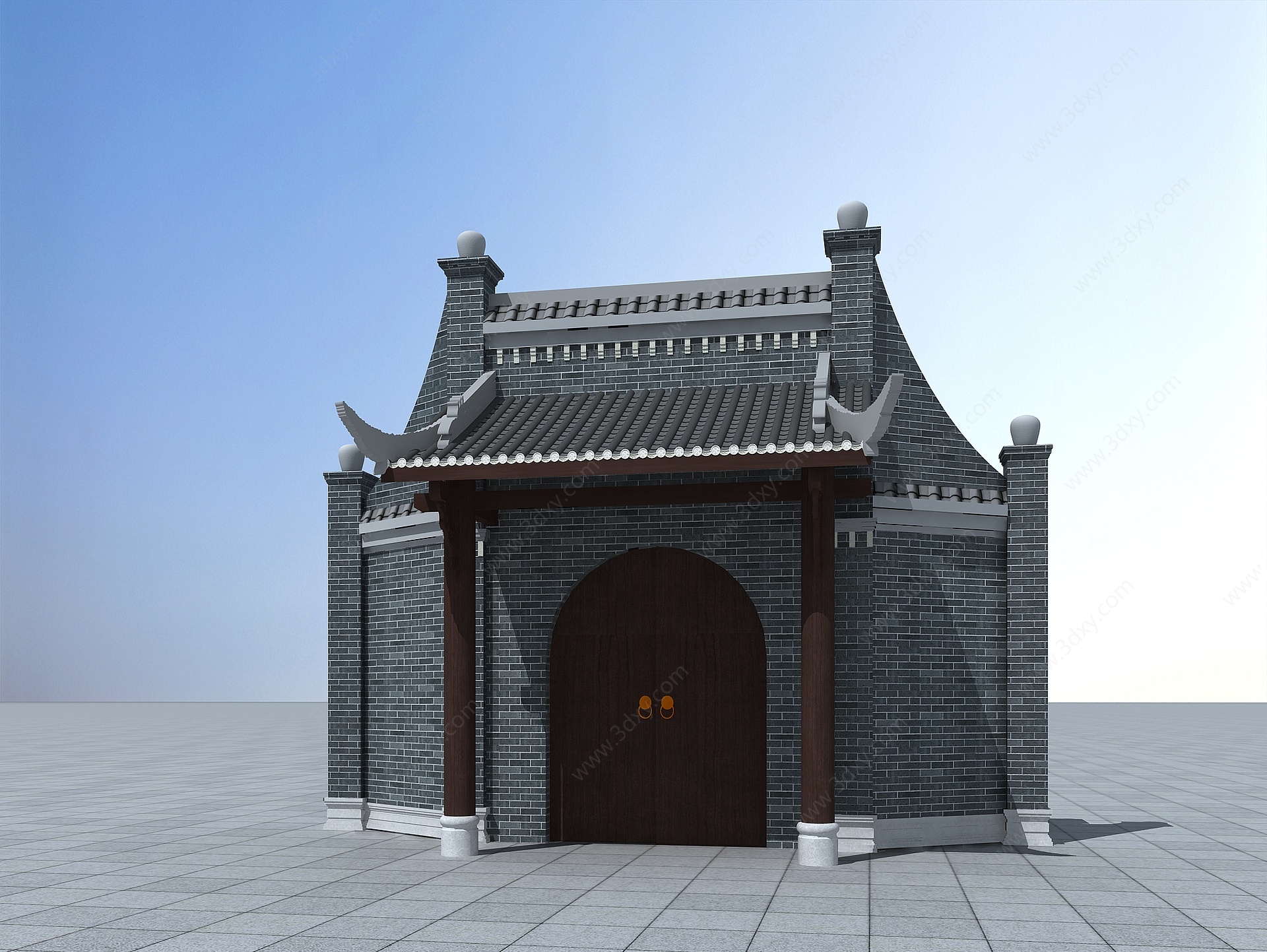 仿古中式门头3D模型