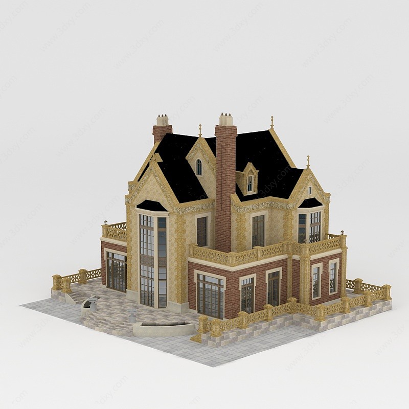 豪华欧式独栋别墅3D模型