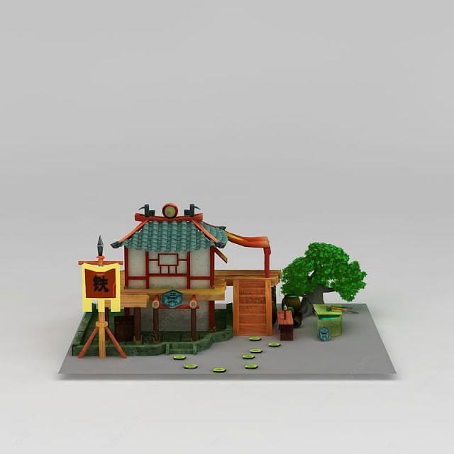 铁匠铺游戏场景3D模型