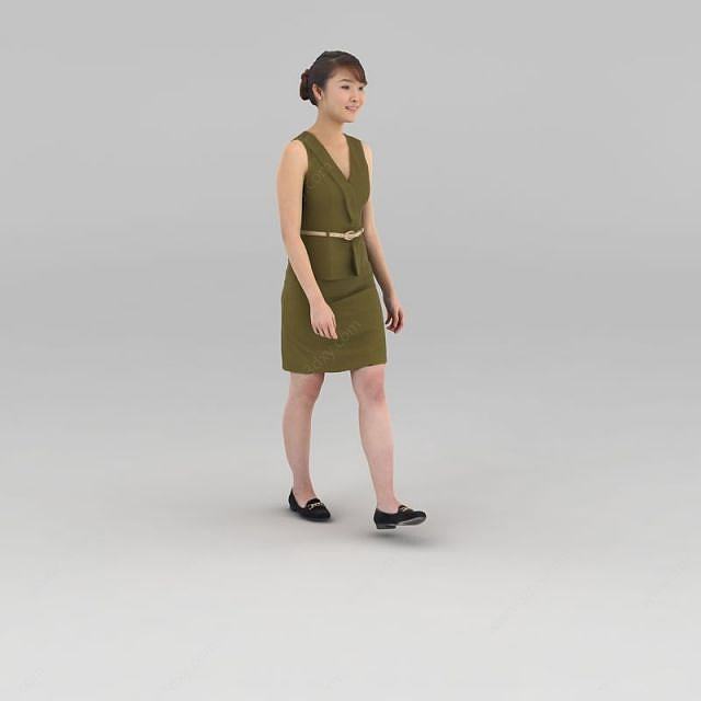 女店员3D模型