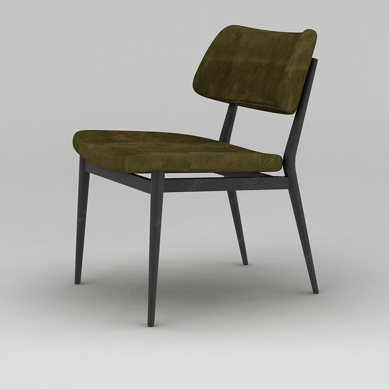 简约软垫餐椅3D模型