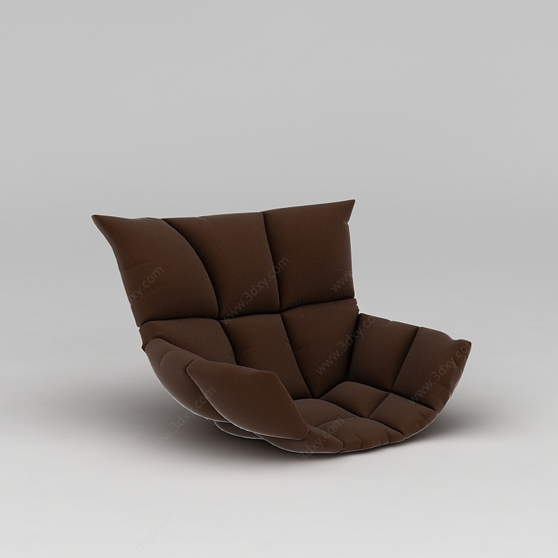 咖啡色懒人沙发3D模型