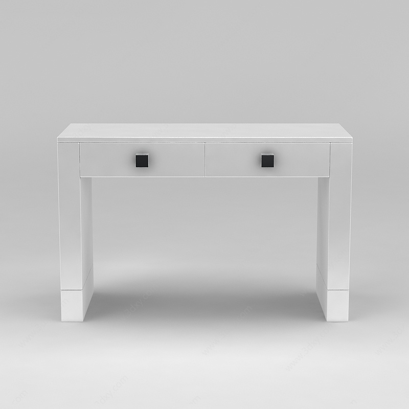简约白色桌子3D模型