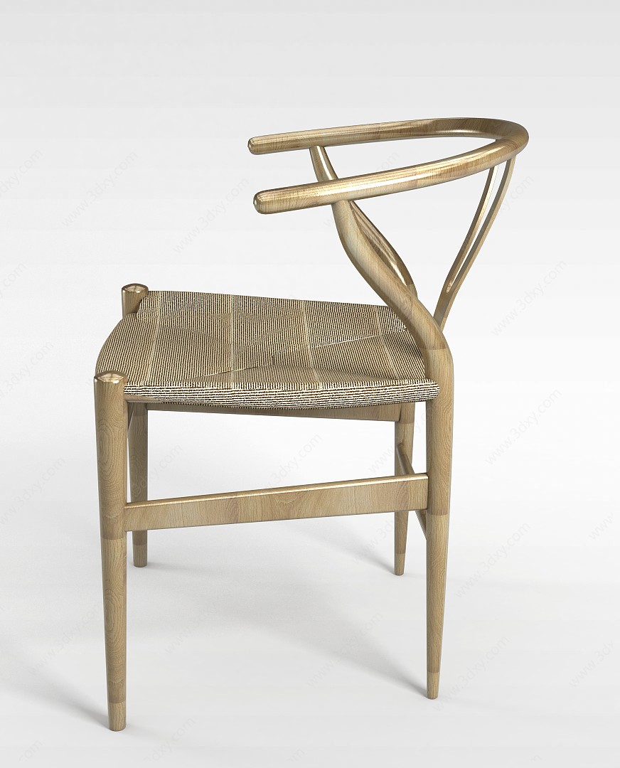 现代实木圈椅3D模型