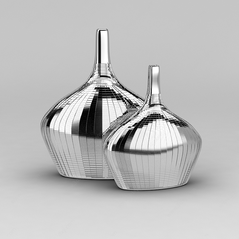 创意不锈钢花瓶3D模型