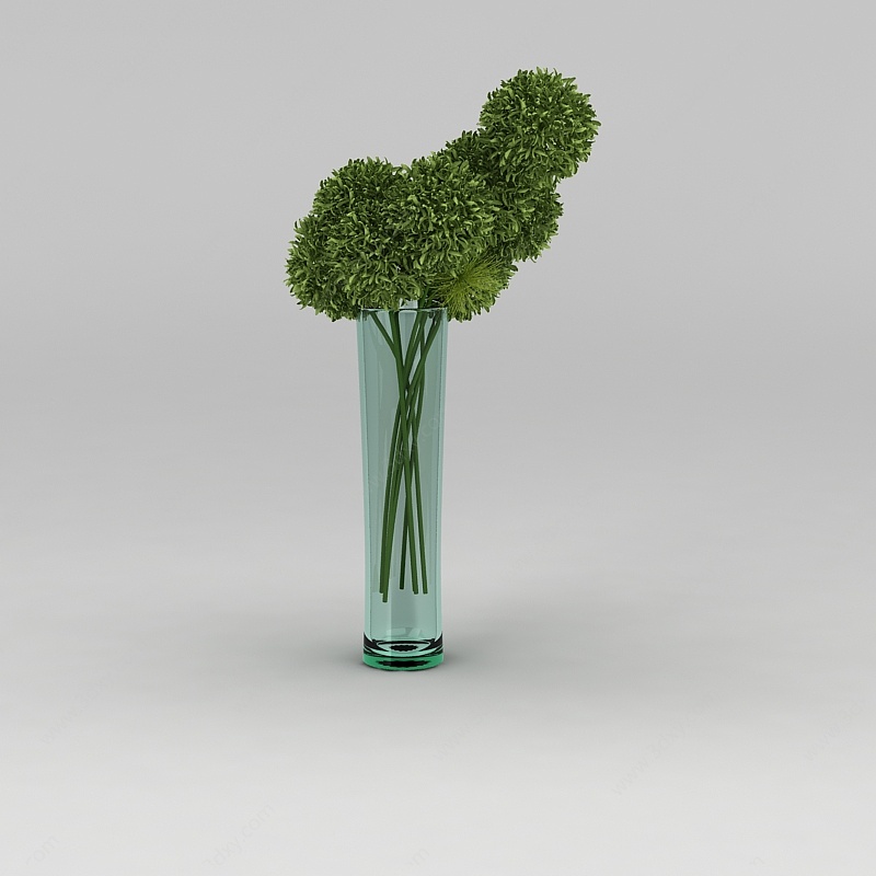 玻璃瓶装饰花卉3D模型