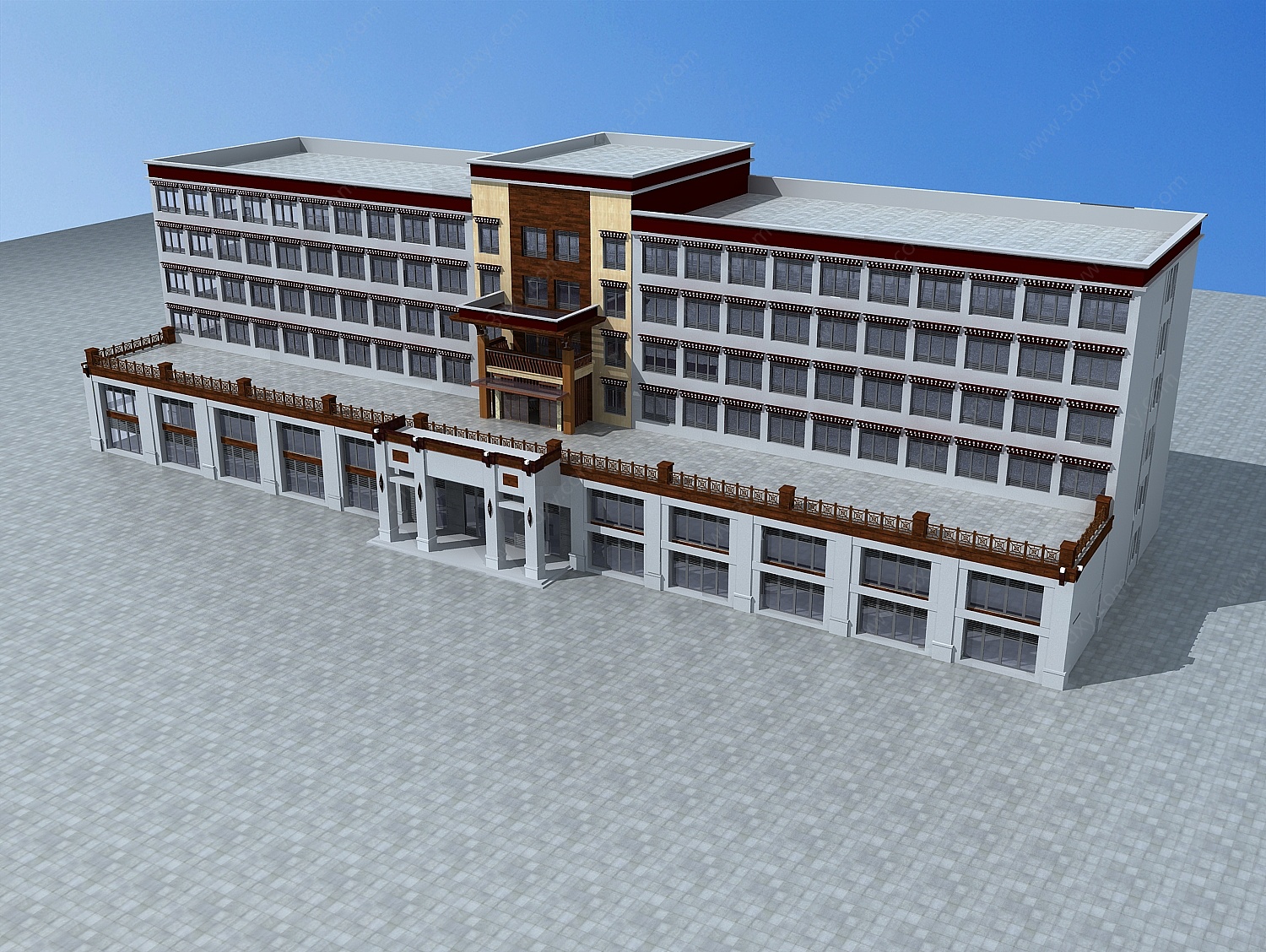 藏式酒店3D模型