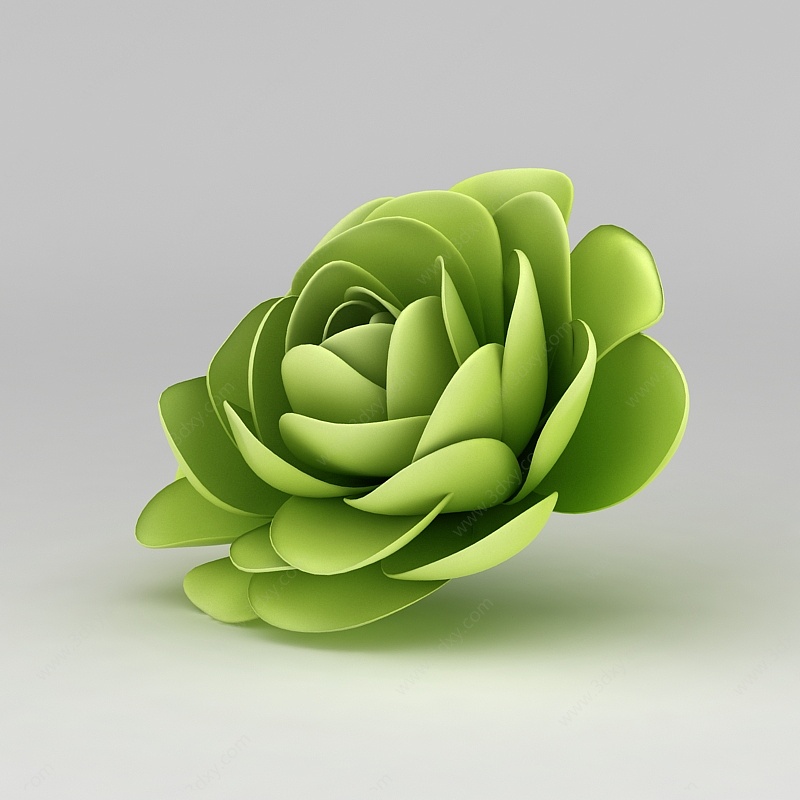 绿色塑胶花3D模型