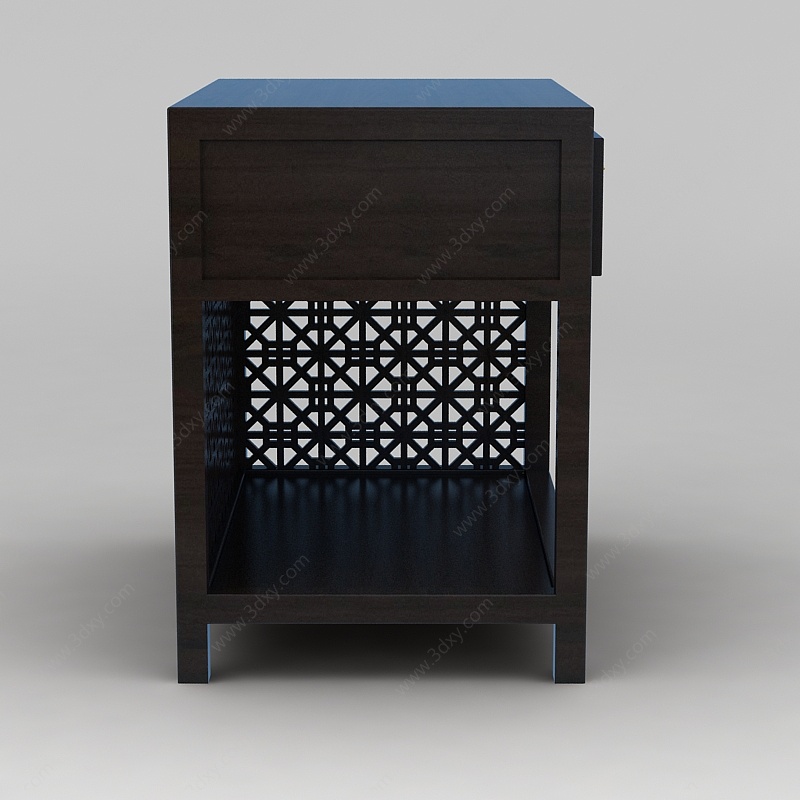 实木镂空雕花柜子3D模型