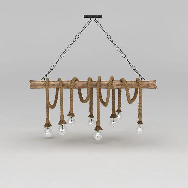 麻绳吊灯3D模型