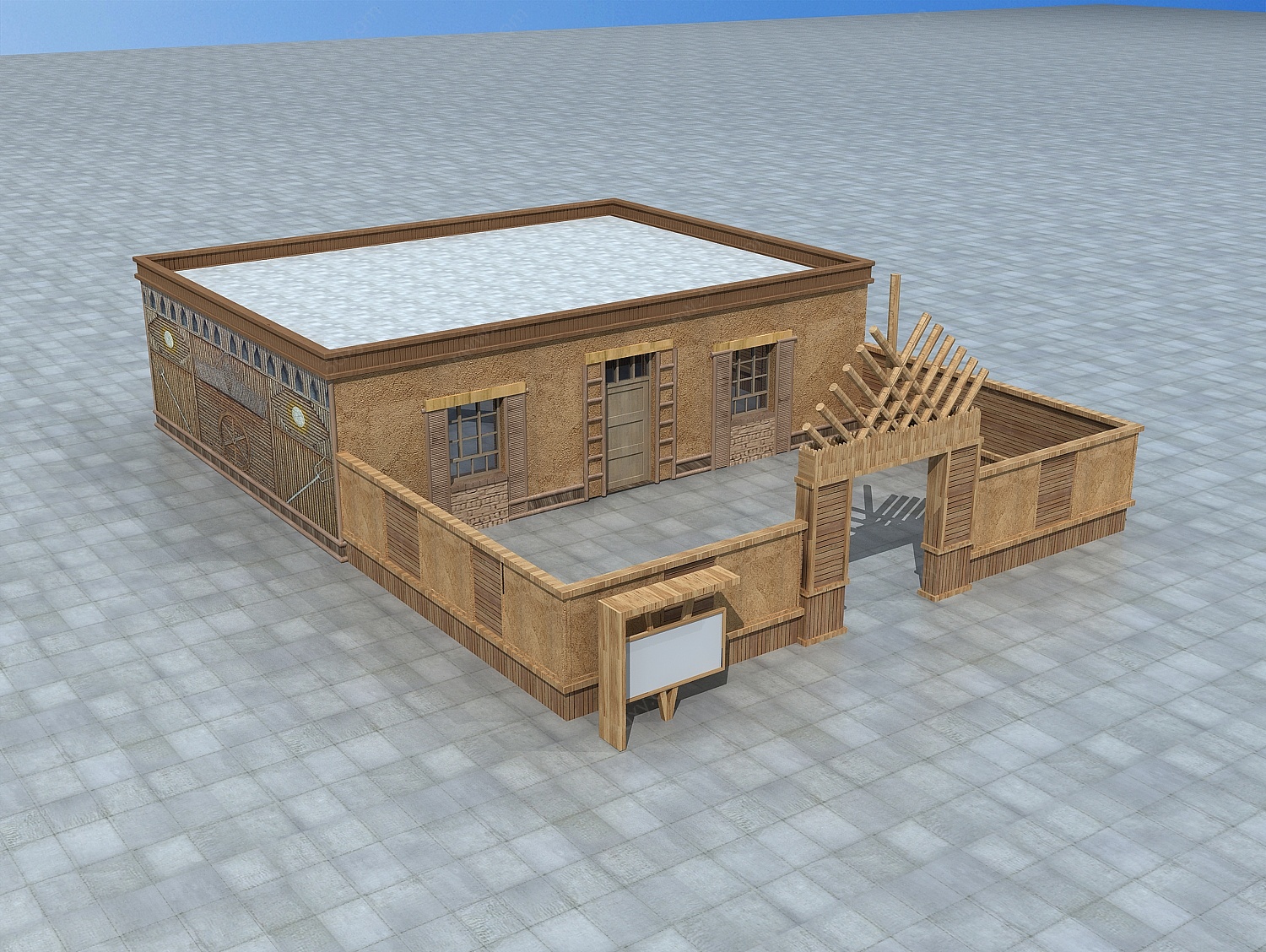 新疆木质民居3D模型