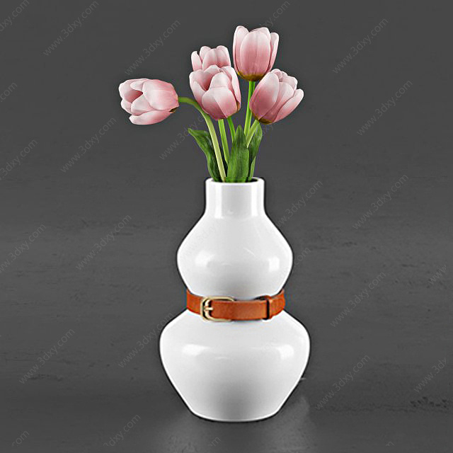 中式葫芦花瓶装饰品3D模型