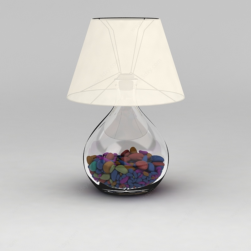 现代精美玻璃台灯3D模型