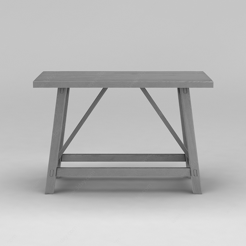 田园风木桌子3D模型