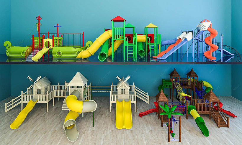 儿童乐园滑梯组合3D模型