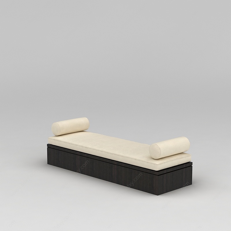 现代米色沙发榻3D模型