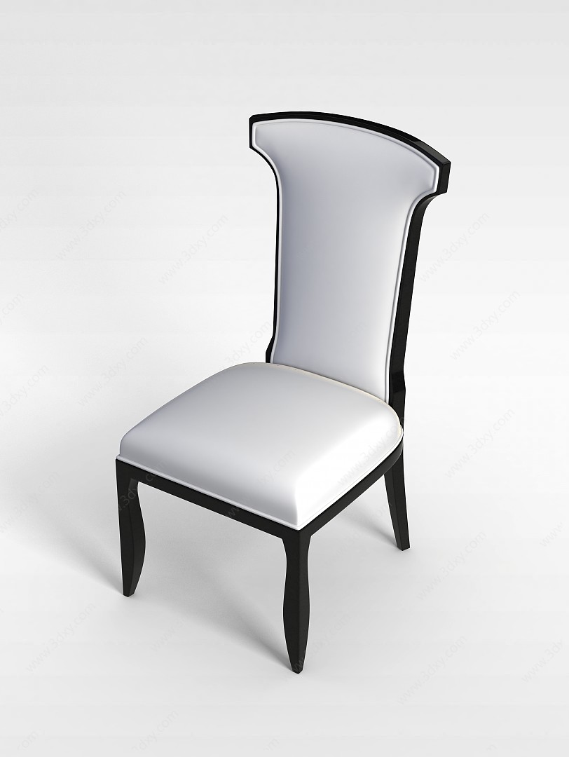 现代简约白色餐椅3D模型