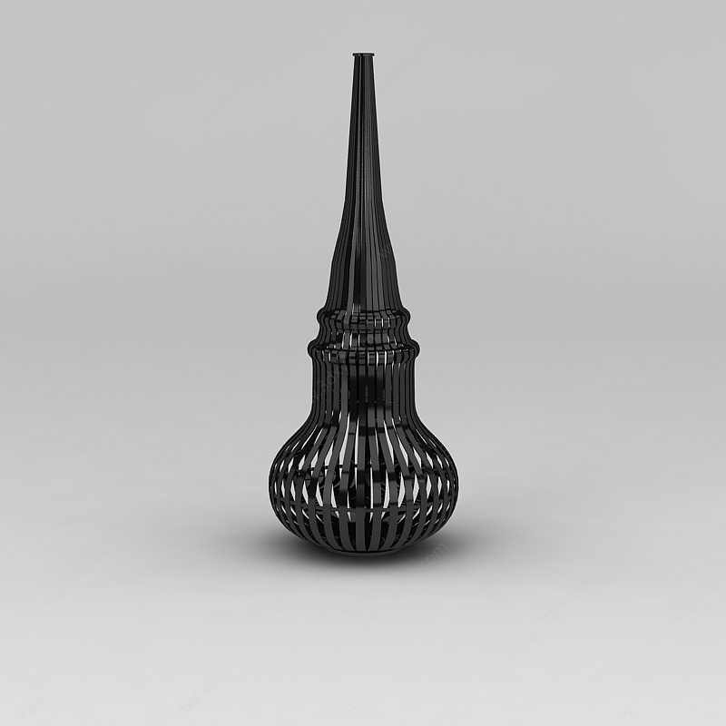 铁艺葫芦形花瓶摆件3D模型