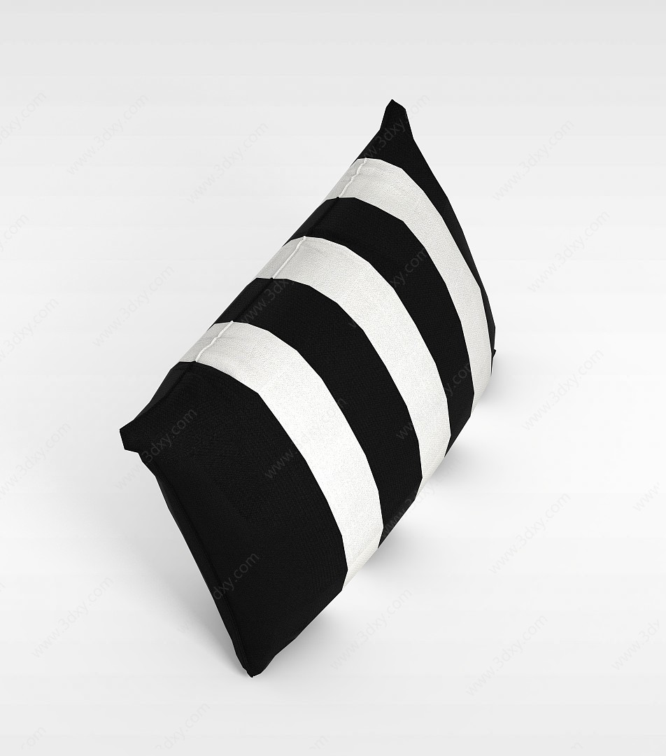 黑白条纹枕头3D模型