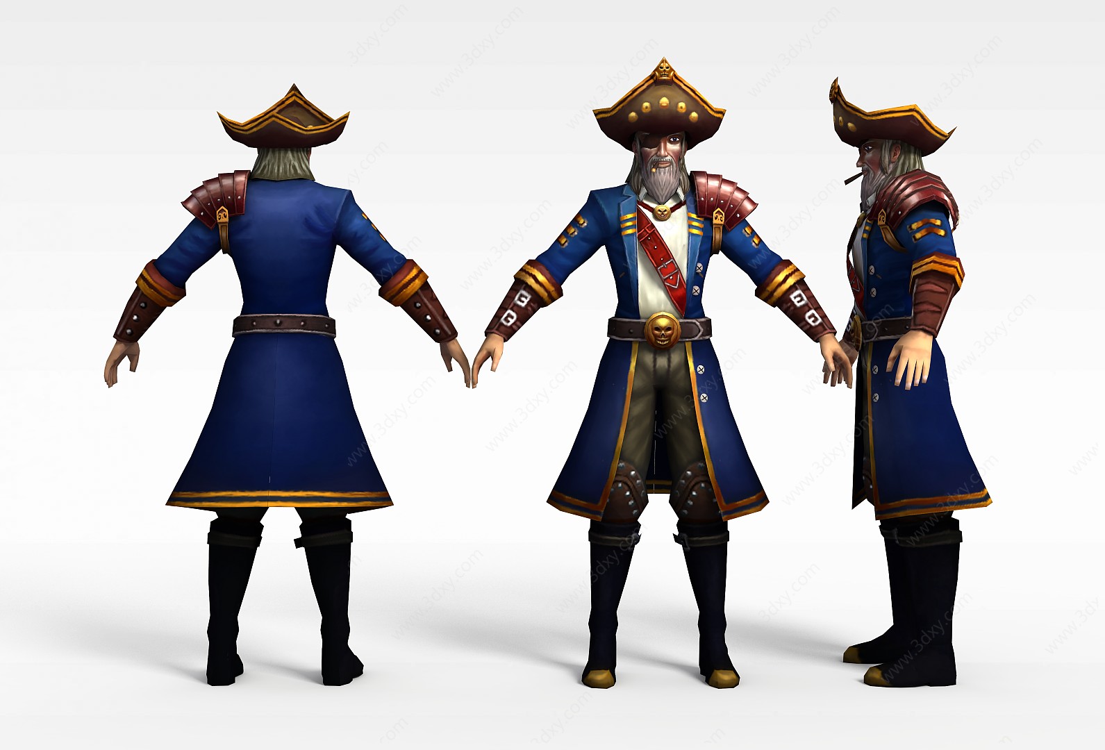 海盗船长3D模型