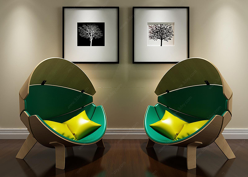 现代创意休闲椅子3D模型