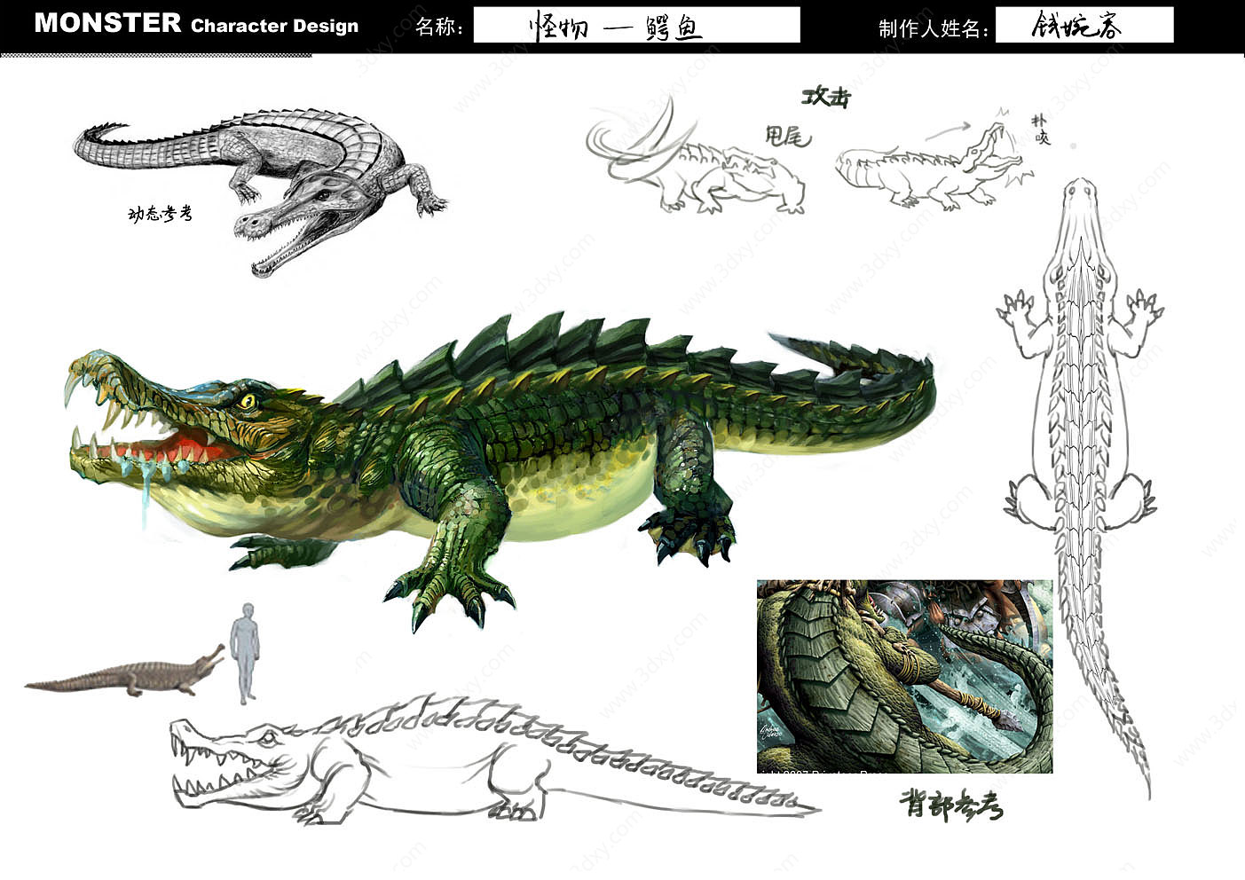 鳄鱼3D模型