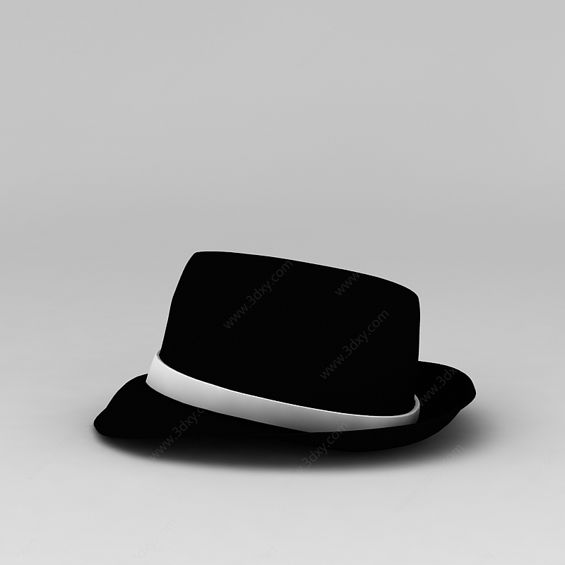 男士黑色帽子3D模型
