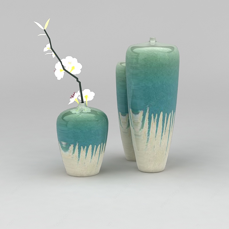 新中式艺术花瓶3D模型