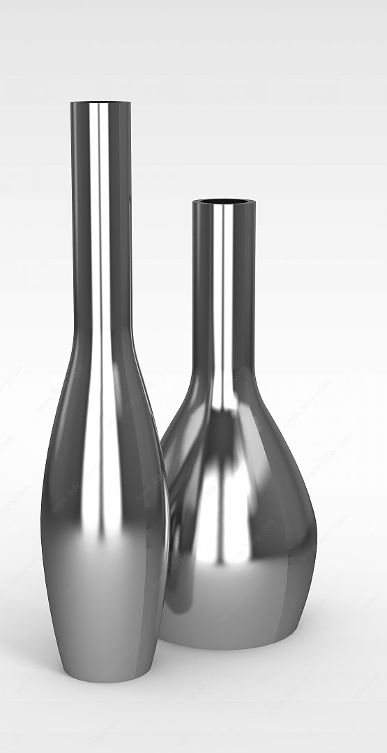 简约不锈钢花瓶3D模型