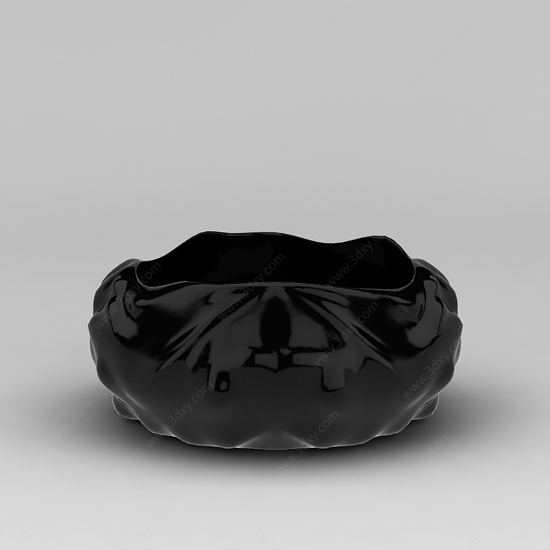 黑色果盘3D模型