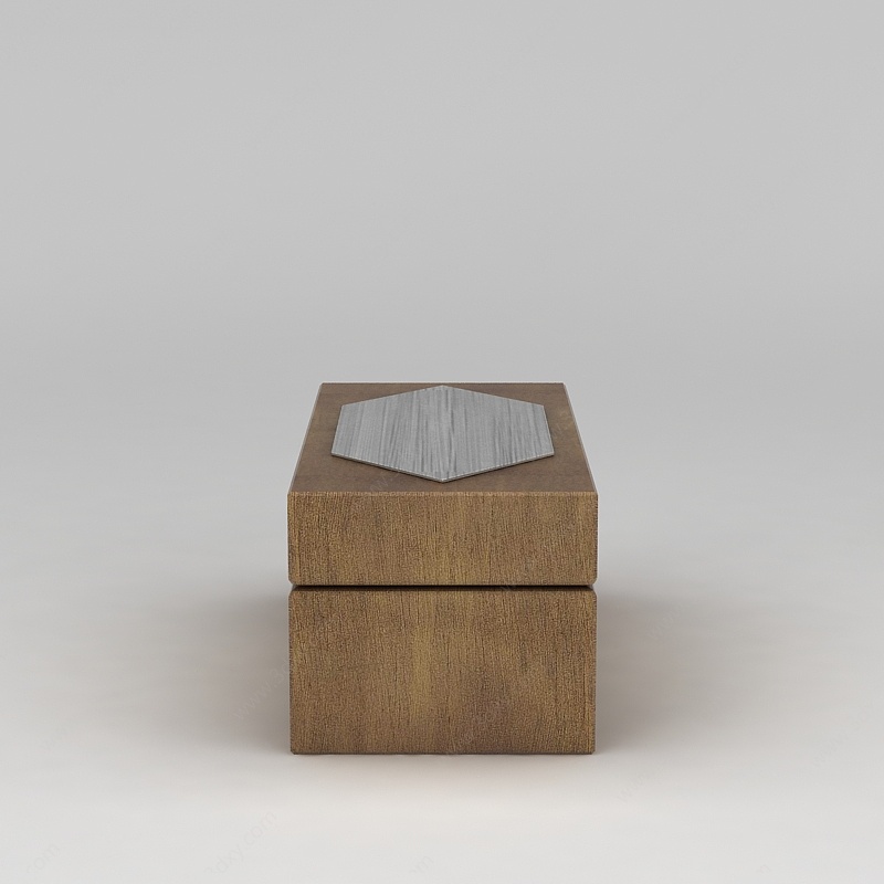 实木方形凳子3D模型