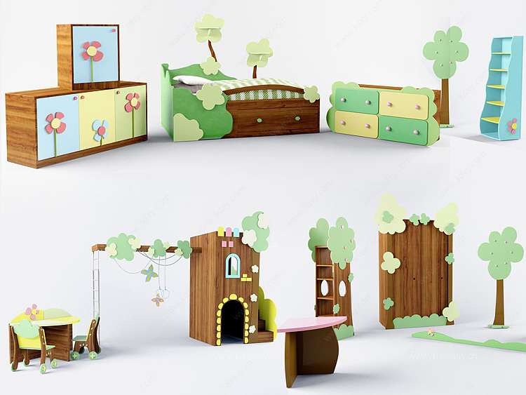 幼儿园儿童家具3D模型