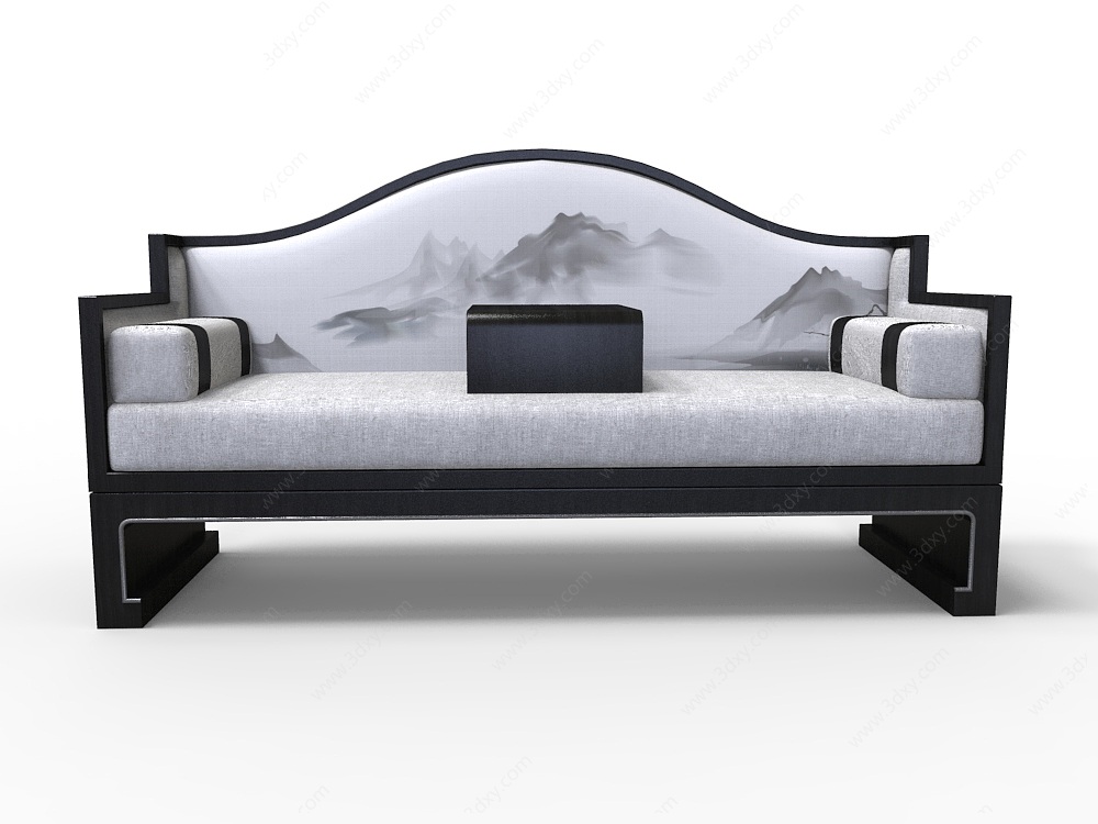 新中式多人沙发3D模型